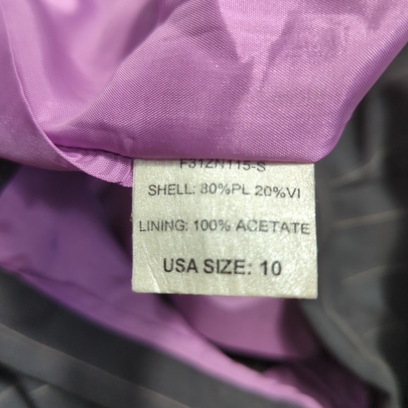 Nicola Women's Size 10 Gray With White Stripes Double Breasted Skirt Suit 360 - Picture 10 of 11